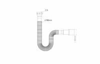 Гибкая труба с гайкой 1 1/2" 740мм, выход ?40/50мм с плоской прокладкой