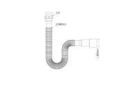 Гибкая труба с гайкой 1 1/2" 740мм, ?40/50мм с конусной прокладкой