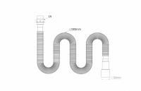 Гибкая труба с гайкой 1 1/2" 1300мм, выход ?40/50мм с конусной прокладкой